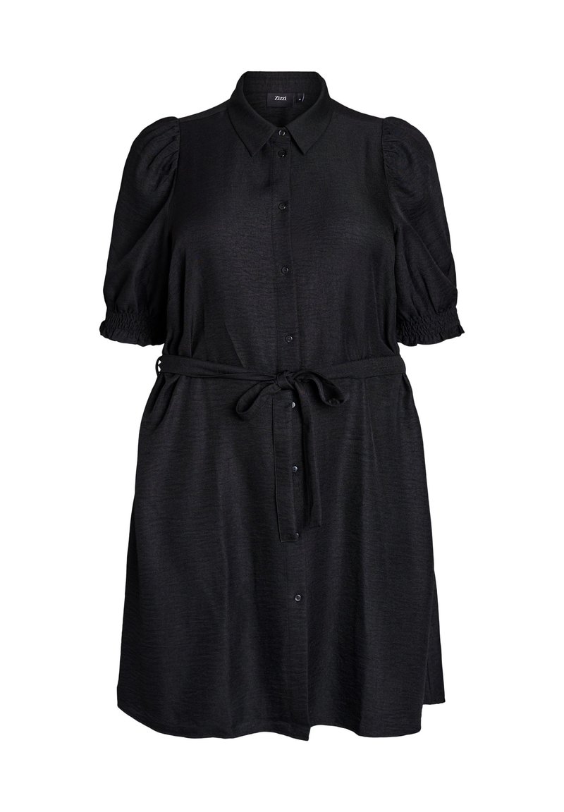 Zizzi - KNIELANGES - Shirt dress - black, Enlarge