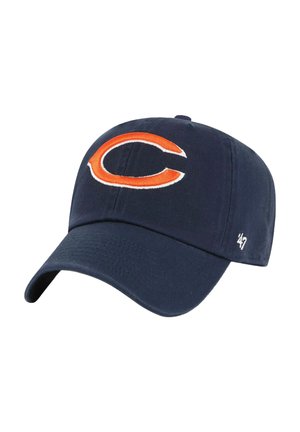 Cappellino da baseball blu navy con logo "C" arancione e bianco ricamato sul davanti e piccolo "47" bianco sul lato.