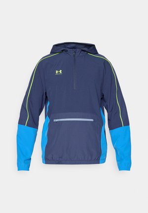 Under Armour CHALLENGER WARMUP JACKET - Outdoorjas - washed navy/high vis yellow