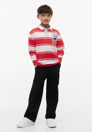 Tommy Hilfiger, PEANUTS RUGBY POLO LS UNISEX - Poloshirt - red glare whimsey pink stripes