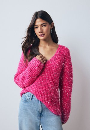 Next V-NECK CHUNKY - Maglione - bright pink