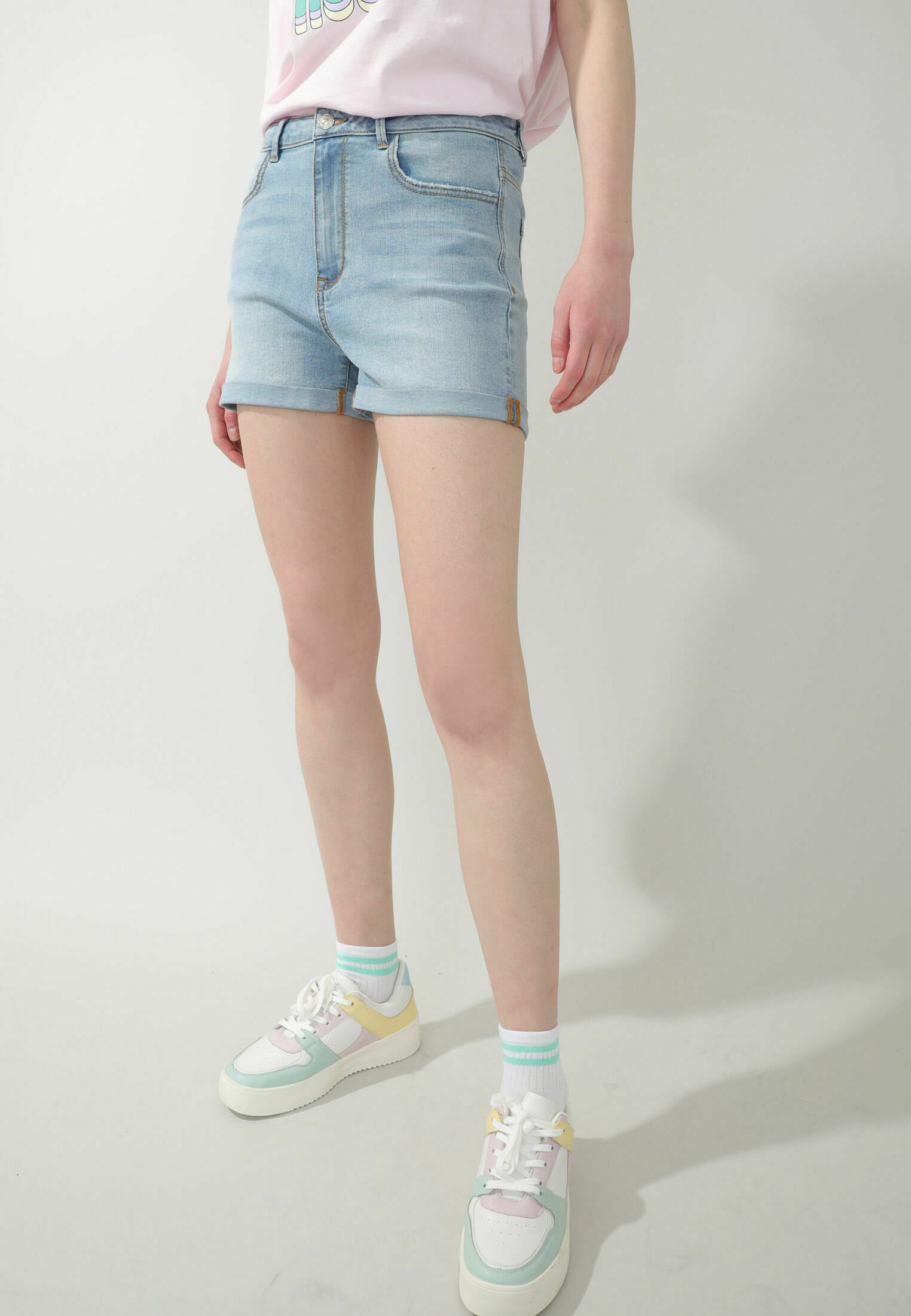 Pimkie Short en jean - ausgewaschenes blau/denim indigo - ZALANDO.FR