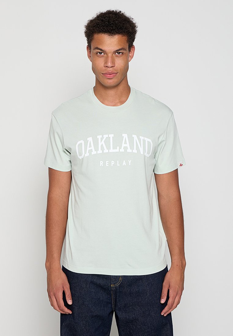 Replay T-shirt print mintgroen
