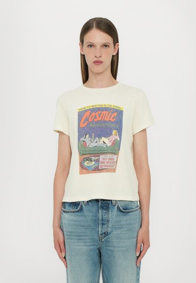 RE/DONE CLASSIC TEE RETROGRADE - Print T-shirt - vintage white