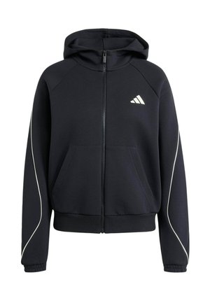 adidas Sportswear, ADIDAS SPORTSWEAR STADIUM SMALL LOGO FULL ZIP HOODIE - Felpa con zip - black