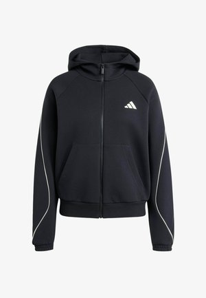 adidas Sportswear, ADIDAS SPORTSWEAR STADIUM SMALL LOGO FULL ZIP HOODIE - Felpa con zip - black