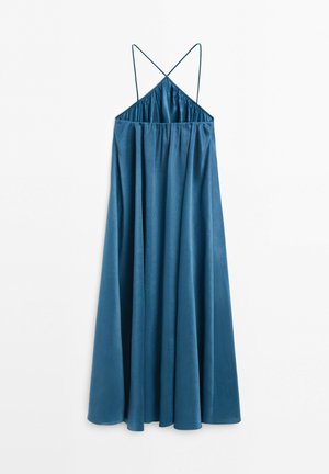 Massimo Dutti, LONG FLOWING DRESS WITH CRISS-CROSS STRAPS - Maxikjoler - dark blue