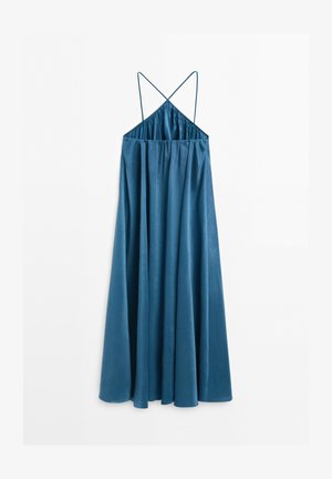 Massimo Dutti, LONG FLOWING DRESS WITH CRISS-CROSS STRAPS - Maxikjoler - dark blue