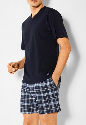 Pyjama set - marine-blau-kariert