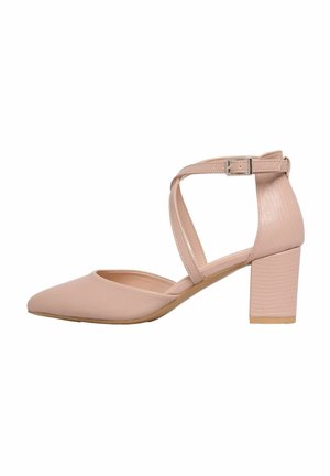 Friends Like These REGULAR FIT - CROSS STRAP MID BLOCK COURT - Pantofi clasici cu toc - nude