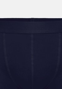 Navyblauwe herenslips met een aansluitend ontwerp, elastische tailleband en een soepele textuur met contrasterende naden.