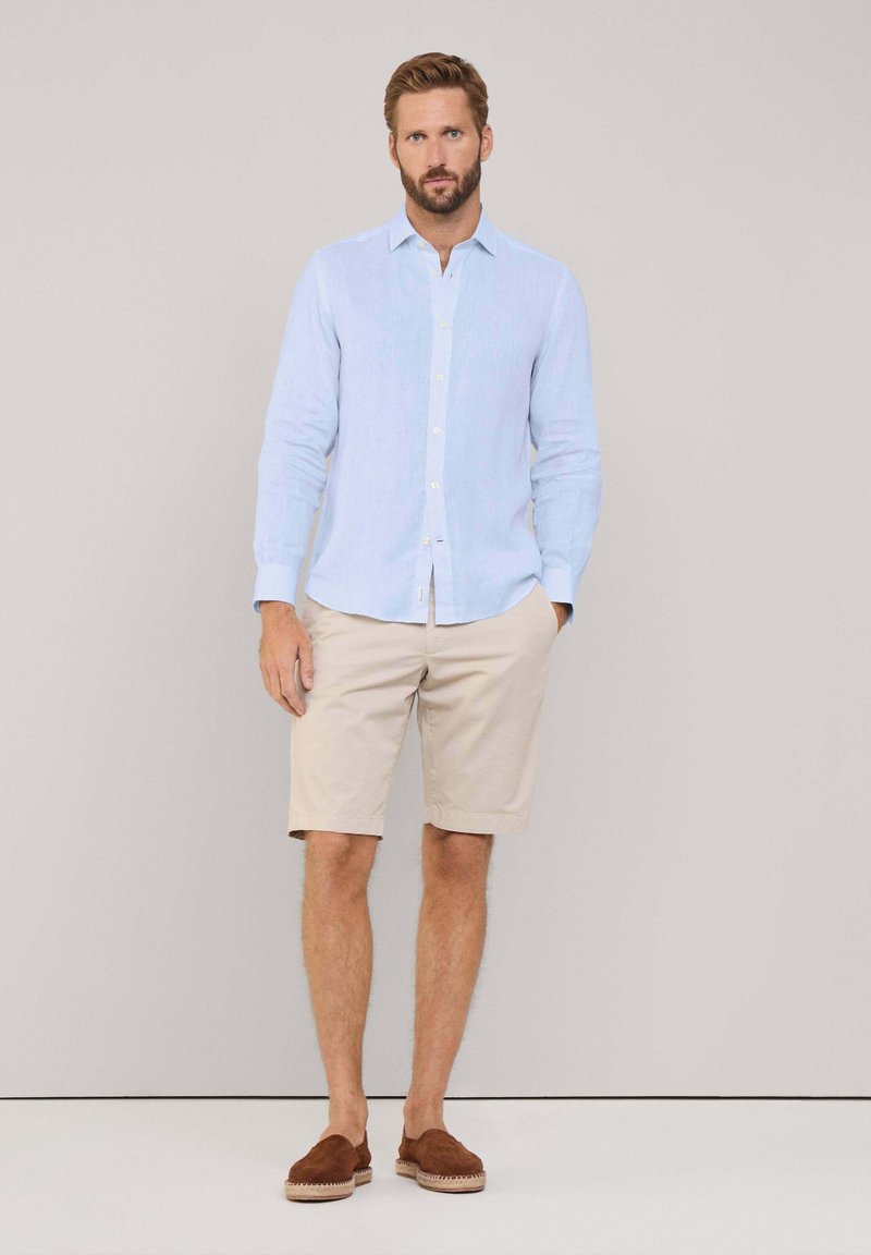Faonnable REGULAR FIT LINEN - Shirt - horizon blue/light blue - Zalando