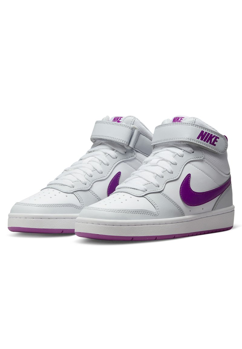 meesteres stuiten op voering Nike Sportswear COURT BOROUGH MID 2 BG - High-top trainers - pure  platinum/vivid purple white mint foam/gold-coloured - Zalando.co.uk