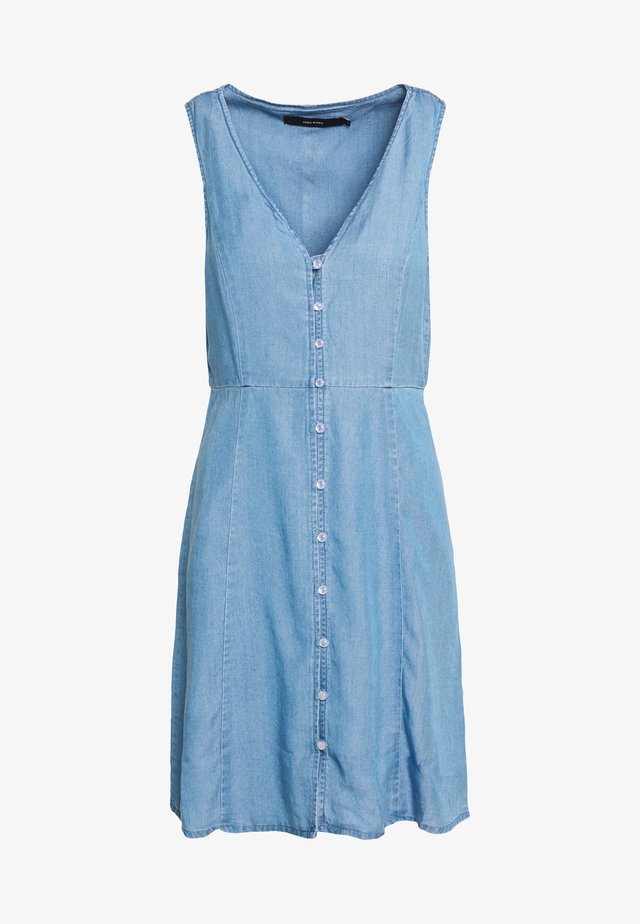 VMLENA BUTTON MIDI DRESS - Denim dress - light blue denim
