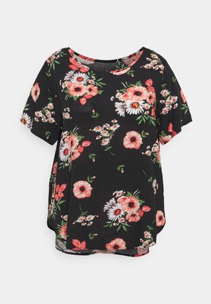 CARNOVA LIFE - Blouse - black/mohn flowers