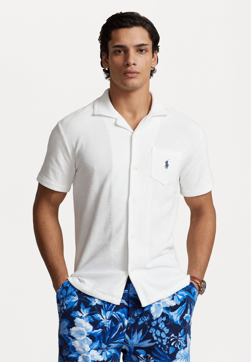 Polo Ralph Lauren - TERRY CAMP SHIRT - Button down-skjorte - white, Forstørre