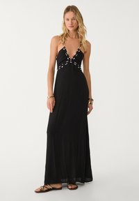 Stradivarius - BEADED - Maxikleid - black Thumbnail-Bild 1