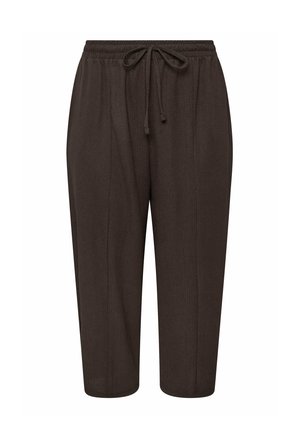 Yours Clothing, PLUS SIZE WIDE LEG TROUSERS - Pantaloni - chocolate