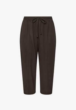 Yours Clothing, PLUS SIZE WIDE LEG TROUSERS - Pantalon classique - chocolate