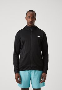 adidas Performance TRAIN ESSENTIALS CAMO FULL ZIP - Chaqueta de entrenamiento - black