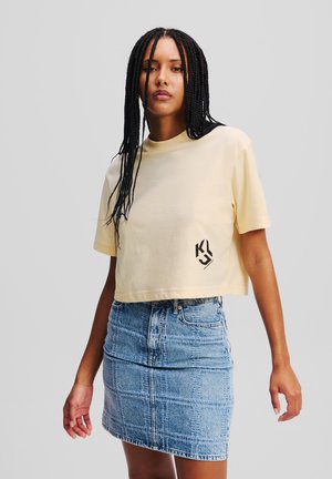 Karl Lagerfeld Jeans Marškinėliai su spaudiniu - wood ash