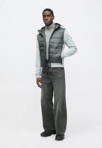 J.LINDEBERG SETH HYBRID ZIP HOOD - Sportinis megztinis - medium grey melange