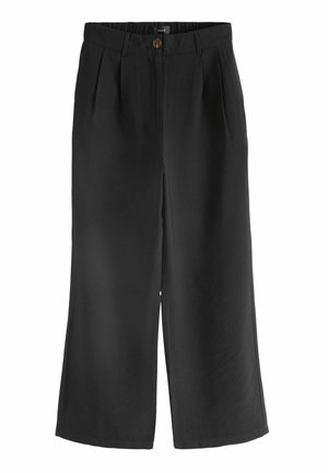 ELASTICATED BACK WIDE LEG - Nadrágok - black