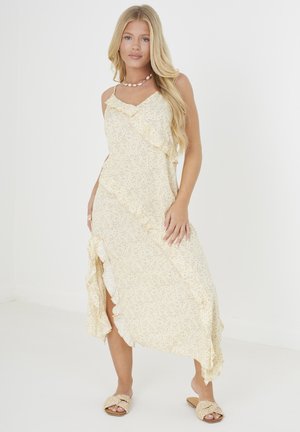 BEA CHIFFON FLOWY RUFFLES - Maxikleid - light yellow