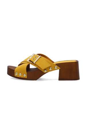 VENEZIA, HEELED MULES - Sabots - yellow