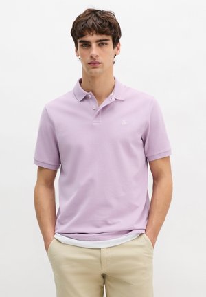 Marc O'Polo SHORT SLEEVE BUTTON PLACKET SLITS AT HEM EMBROIDERY ON CHEST - Polo - scattered orchid