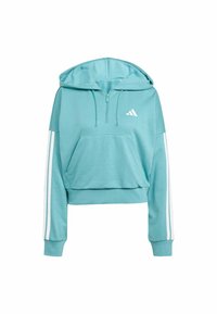ESSENTIALS 3-STRIPES QUARTER-ZIP - Luvtröja - powder teal white