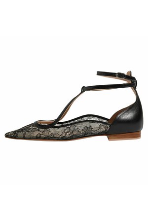 PIZZO - Ballerina's met enkelbandjes - black  lace