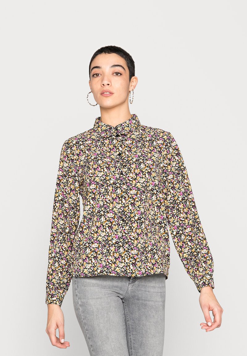 JDY JDYBROOKE LS NOOS - Blusa com botões - black with chardonanny