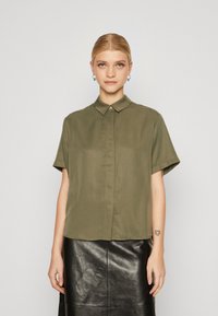 Samsøe Samsøe MINA SHIRT - Blúzka so zapínaním na gombíky - dusty olive