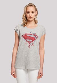 F4NT4STIC DC COMIS SUPERHELDEN SUPERMAN GEO - T-shirt med print - heather grey