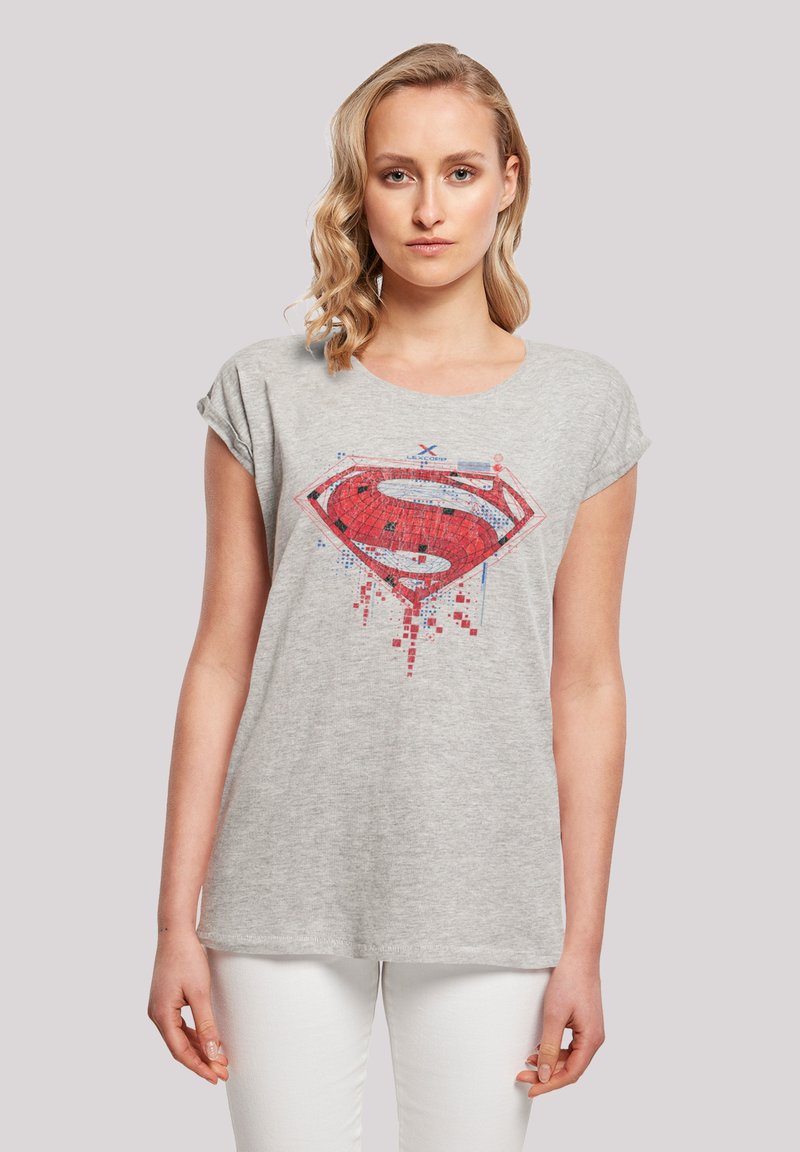 F4NT4STIC DC COMIS SUPERHELDEN SUPERMAN GEO - T-shirt med print - heather grey