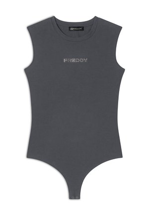 SENZA MANICHE IN STRETCH CON LOGO STRASS - Body - dark sapphire