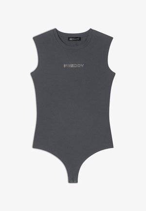 Freddy SENZA MANICHE IN STRETCH CON LOGO STRASS - Body - dark sapphire