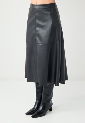 REGULAR WAIST -LOOK MIDI - Jupe trapèze - black