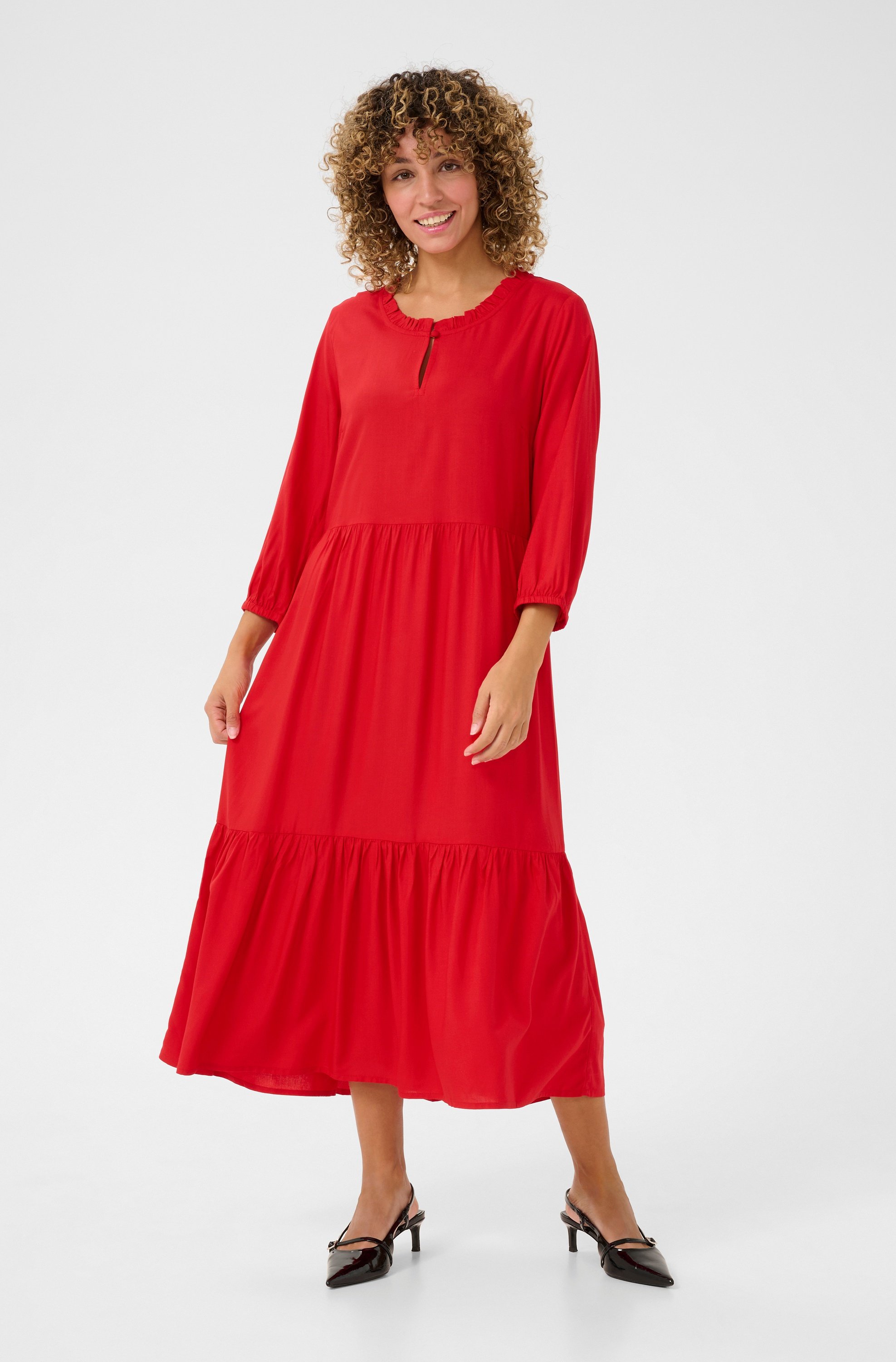 Cream CRTIAH FLOUNCE - Day dress - high risk red/red - Zalando.ie