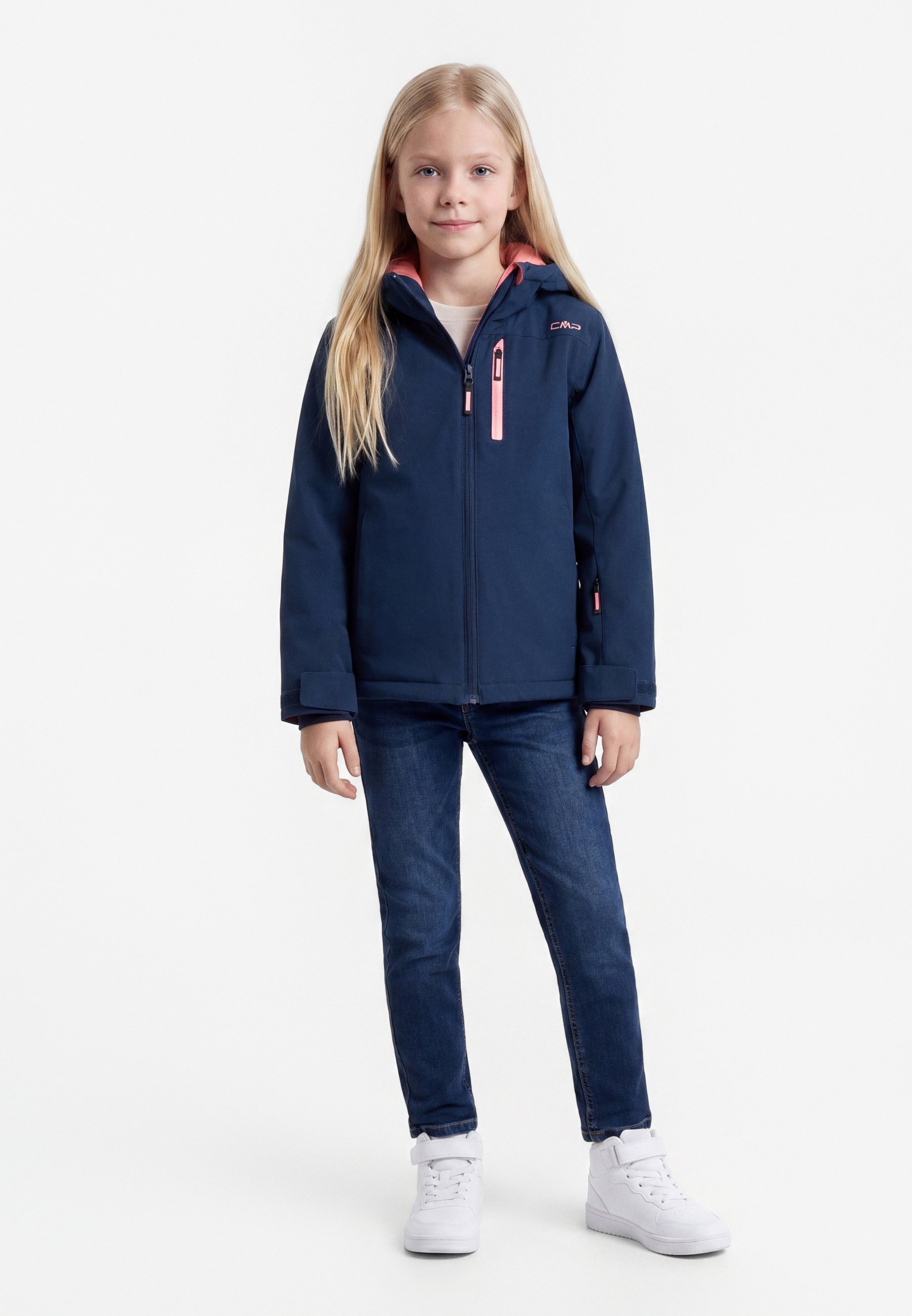 Veste Ski Garçon CMP Kid Jacket Snaps Hood - Imperméable 5000 Mm, Respirante, Capuche Amovible