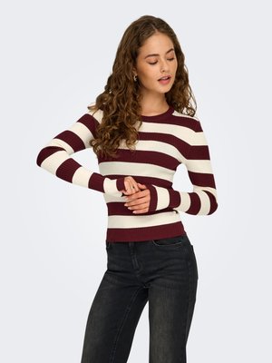 JDY JDYPLUM O-NECK  - Maglione - cabernet