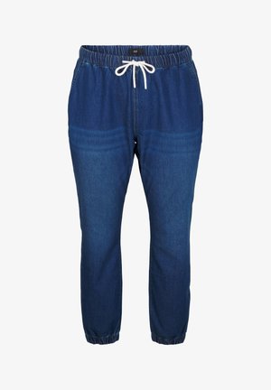 Zizzi JOGGERS WITH POCKETS - Jeans Tapered Fit - dark blue denim