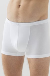 Witte katoenen boxershorts met een middelhoge taille en minimale stiksels, met een zachte textuur en een klein logo op de tailleband.