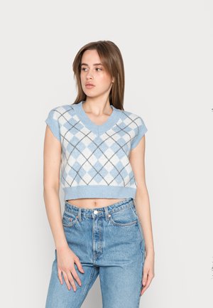 ARGYLE VEST - Sweter - blue argyle