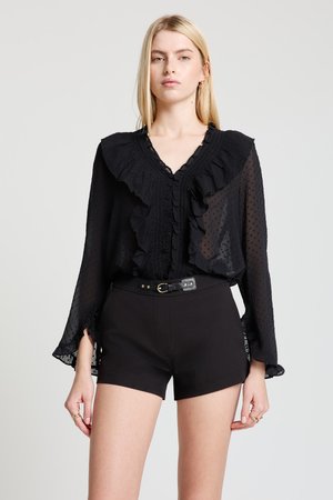 CON DETTAGLIO CINTURA - Short - ultrablack
