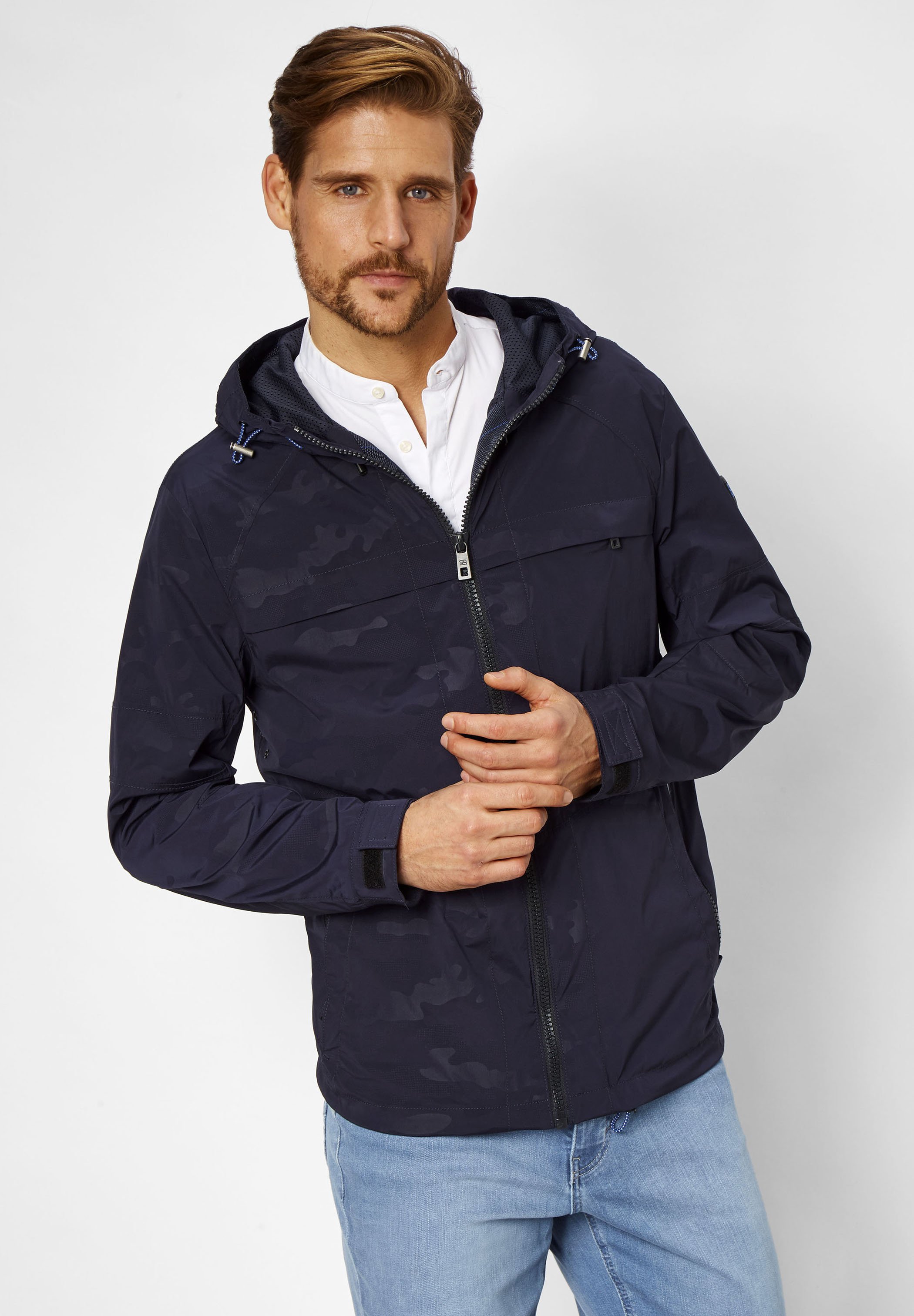 zip denim shirt