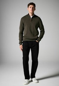 Next ZIP NECK REGULAR FIT - Trui - olive green