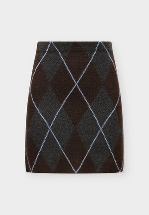 VILA, VIARGYLE  - Минипола - dark grey melange/coffe bean/blue shadow