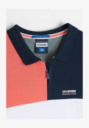 Diverse, ZIPSTER - Polo shirt - biały-koral